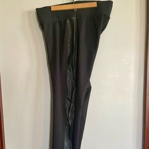 The Limited Black leggings with Pleather side stripe